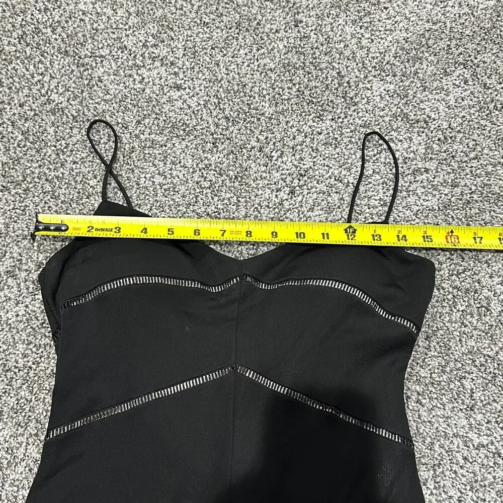 DAVID MEISTER Black Spaghetti Strap Padded Black Dress, Size 4 - Picture 8 of 11